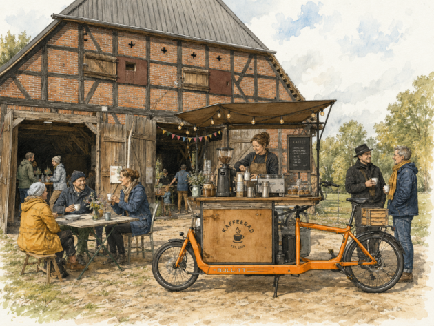 Illustration Scheune Coffeebike 